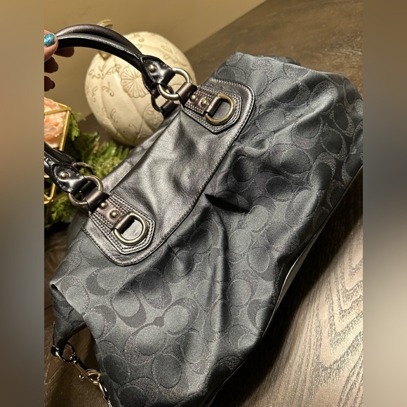 EUC COACH Ashley Mono Silver Threading Satchel - Picture 2 of 11